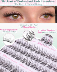 Newcally clear lash band closeup for seamless wear.