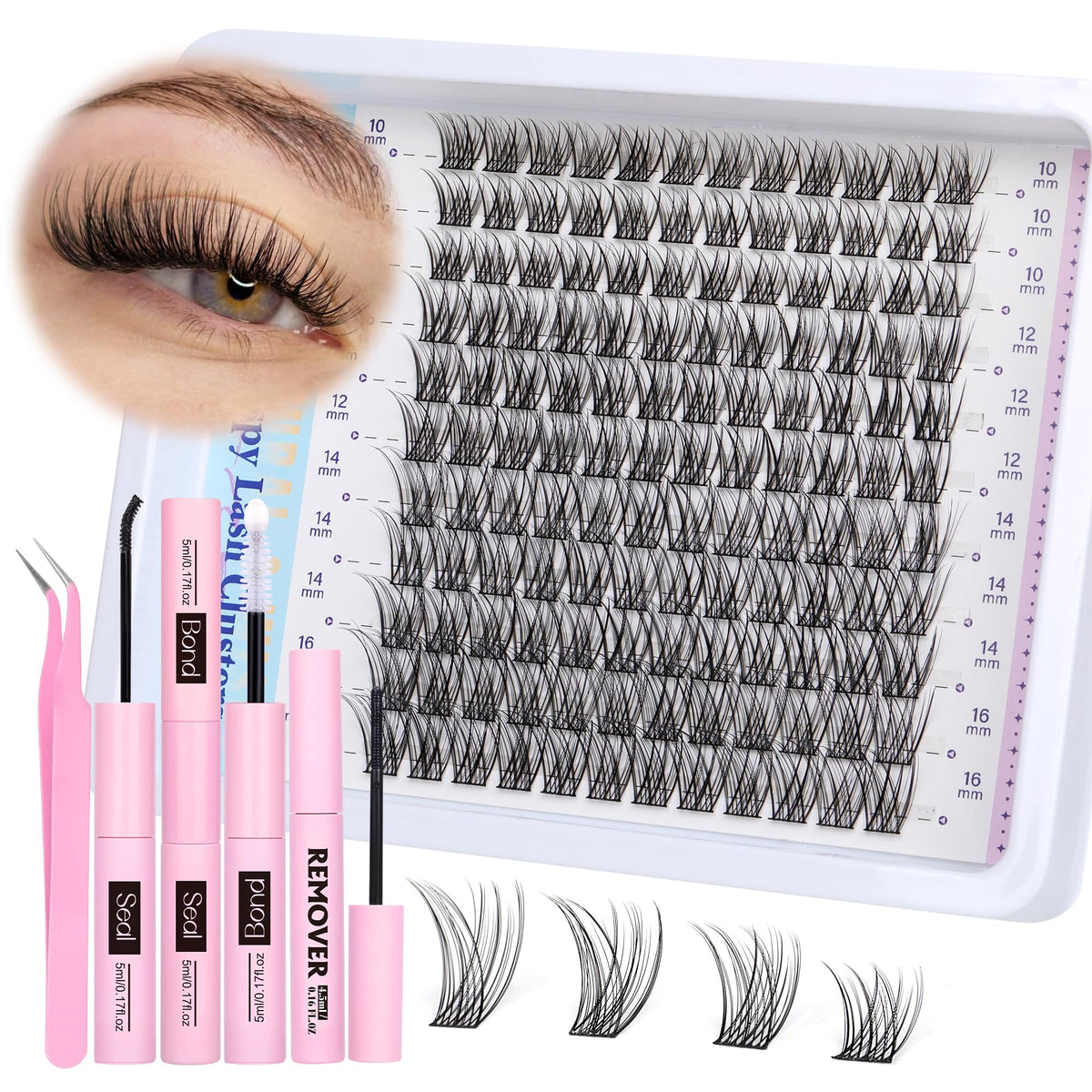 Newcally cluster eyelash extensions kit offers a natural look for everyday wear.