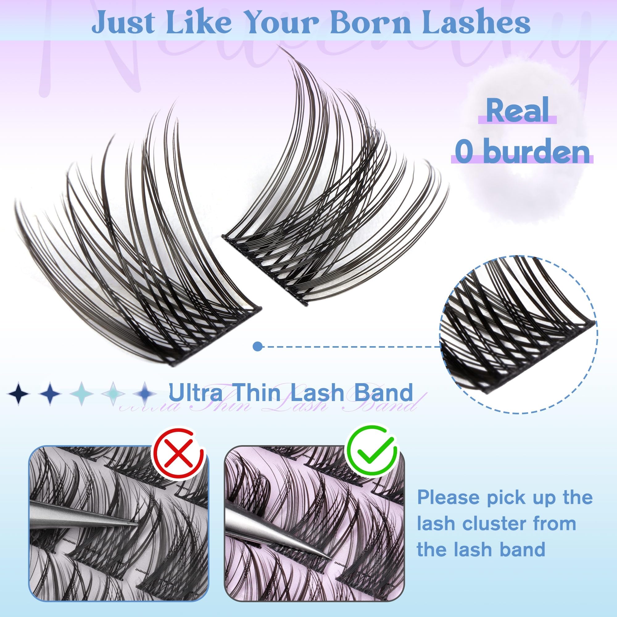 Newcally soft lightweight fiber for natural flutter