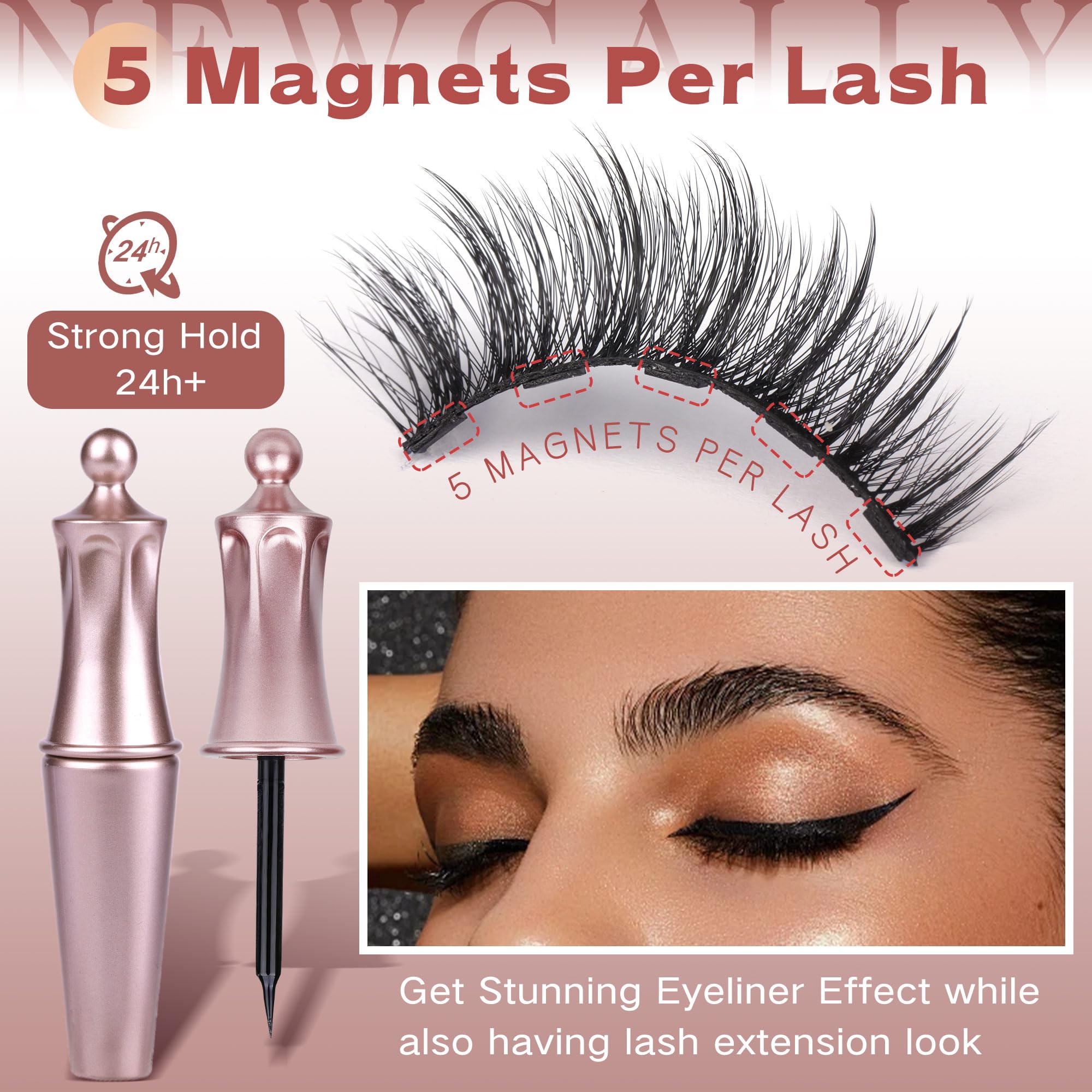 Newcally cotton lash band delivers comfortable wear and natural edge.