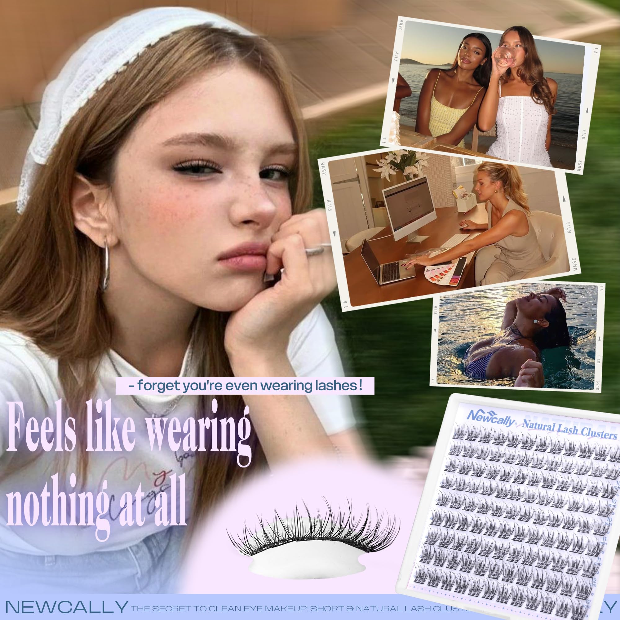 Newcally day-to-night lash clusters for all-day wear