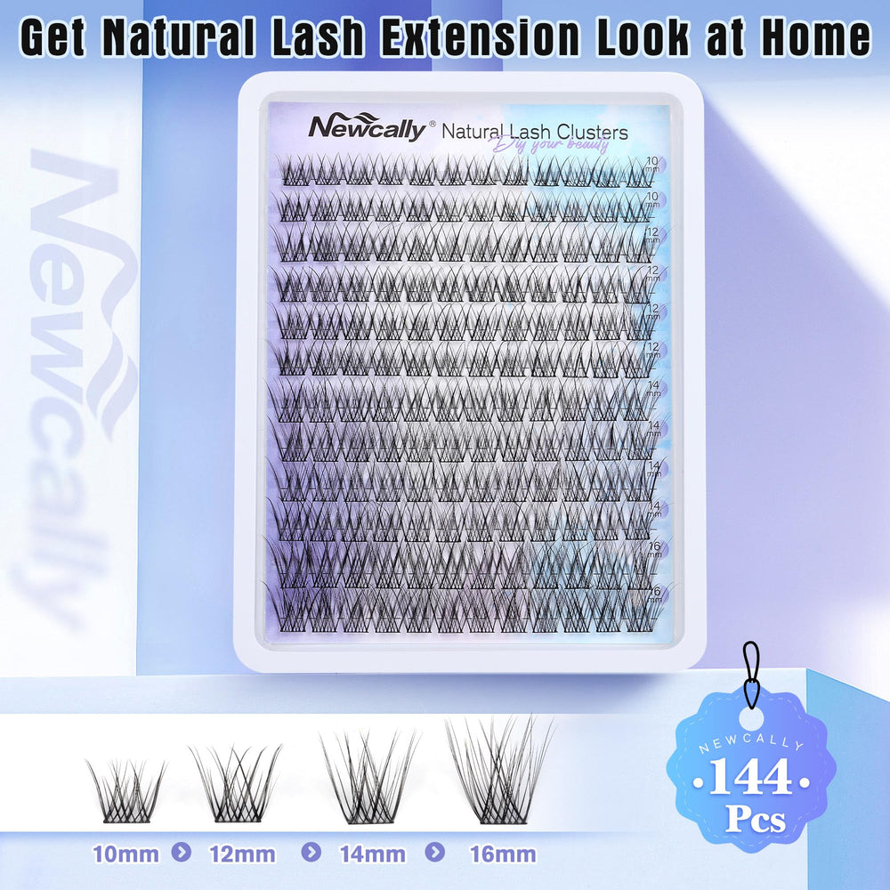 Newcally DIY lash extension kit components for 10-16 mm length.
