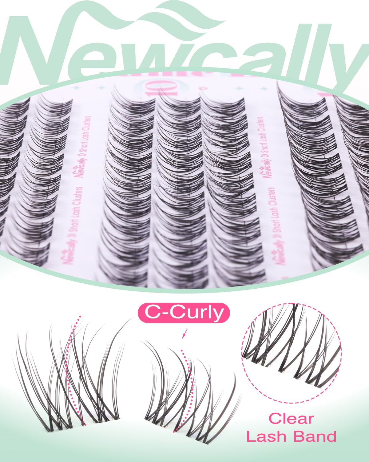 Newcally DIY lash kit in-use shot suggests quick home results.