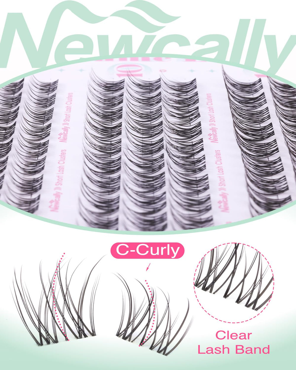 Newcally DIY lash kit in-use shot suggests quick home results.