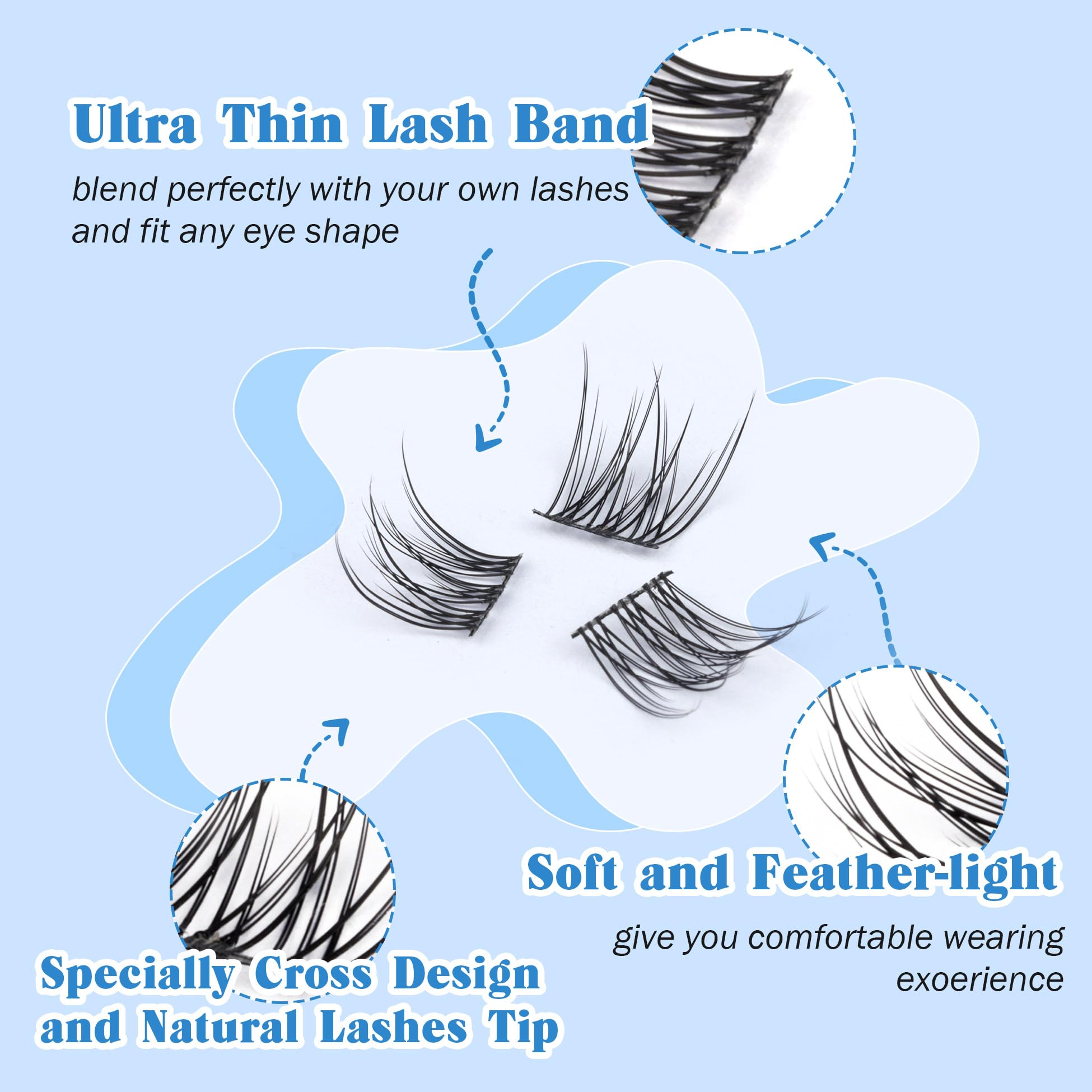 Newcally easy-application lash clusters ideal for beginners.