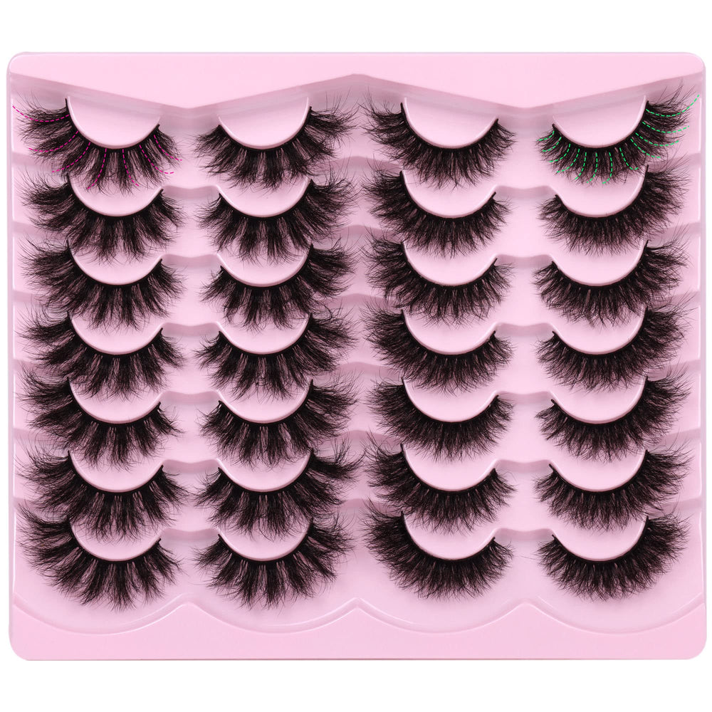 Newcally false eyelashes Thick volume wispy 8D for dramatic daily wear.