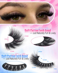 Newcally flexible cotton lash band provides comfortable wear all day.