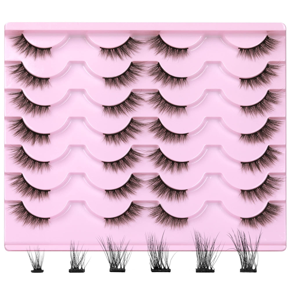 Newcally half lashes mink for a natural cat-eye with subtle 3D volume