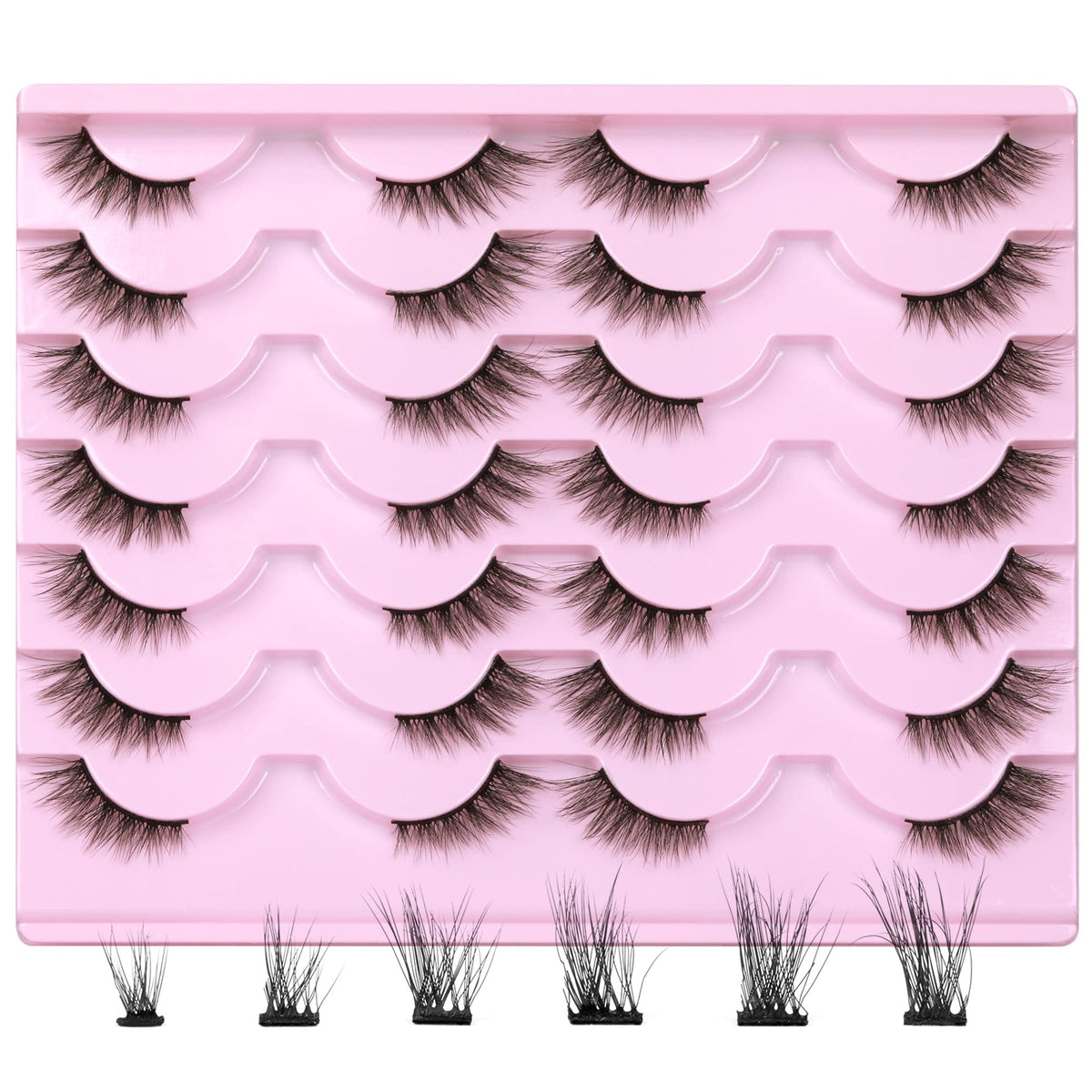 Newcally half lashes mink for a natural cat-eye with subtle 3D volume