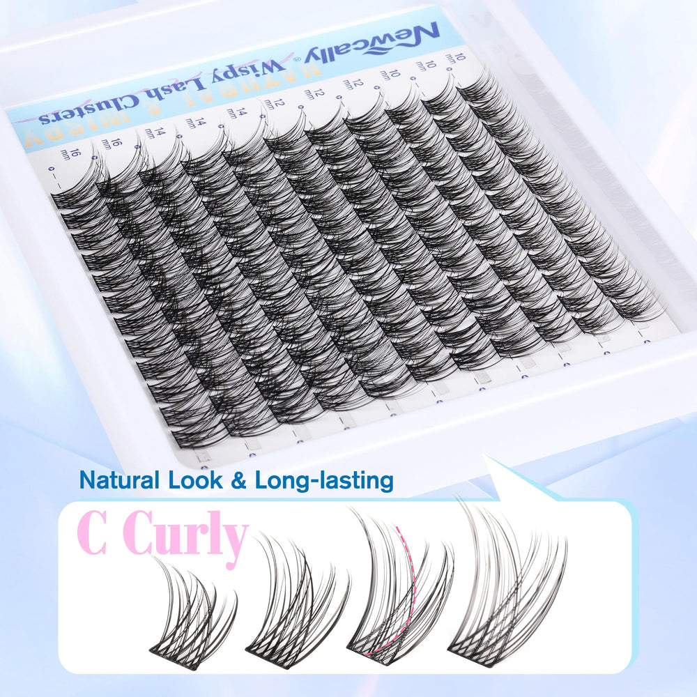 Newcally lash remover safely lifts clusters for easy cleanup.