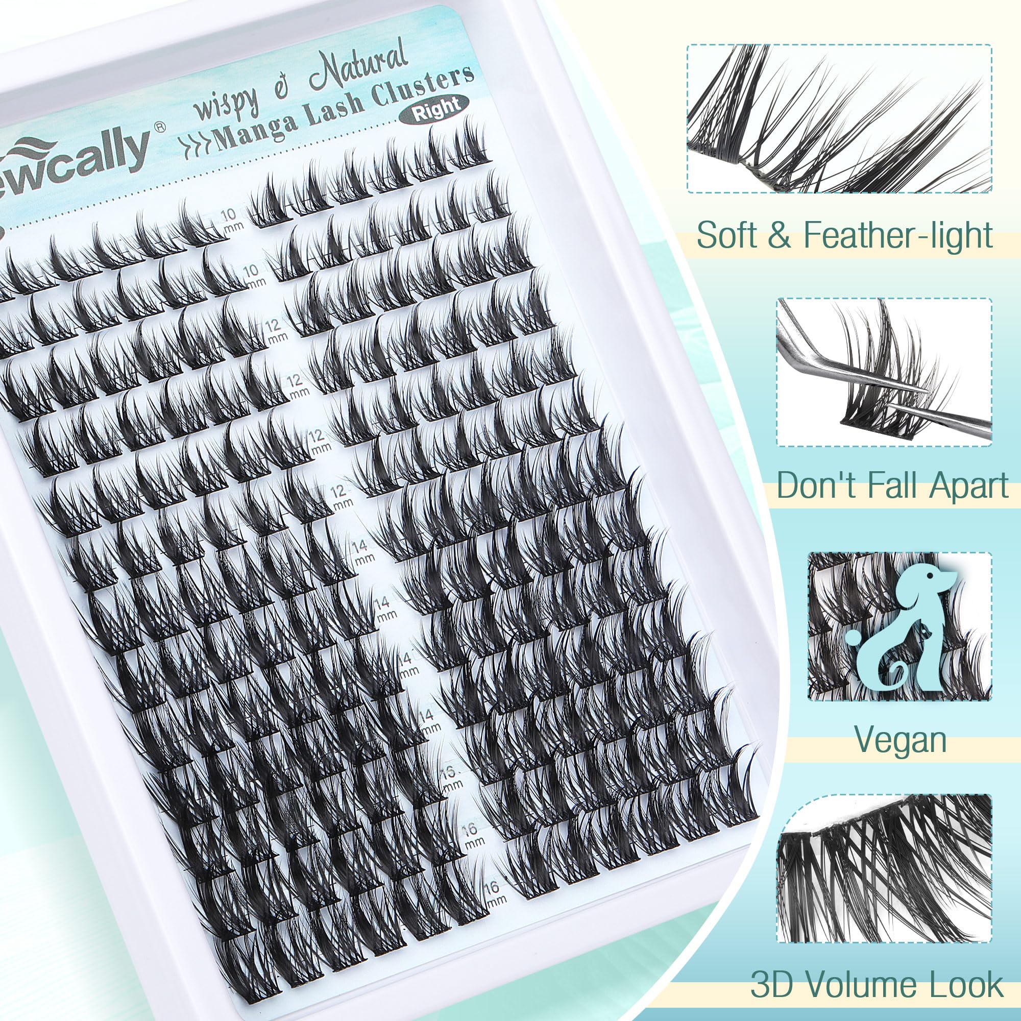 Newcally manga-style clusters showcase subtle spiky charm for daily makeup.