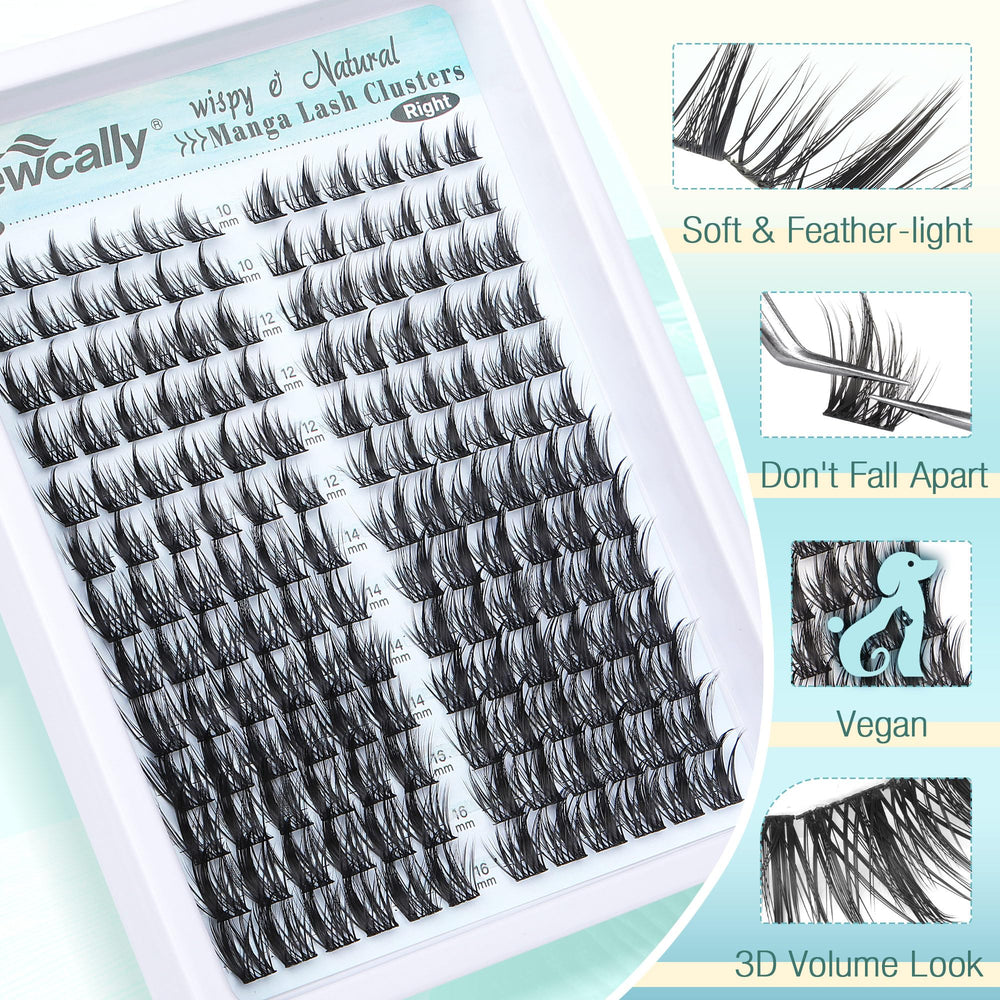 Newcally manga-style clusters showcase subtle spiky charm for daily makeup.
