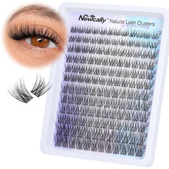 Newcally natural lash clusters with C-curly shape for a subtle, eye-opening look.