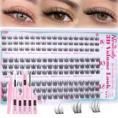 Newcally natural lash clusters kit 8-12mm for subtle enhancement and easy application