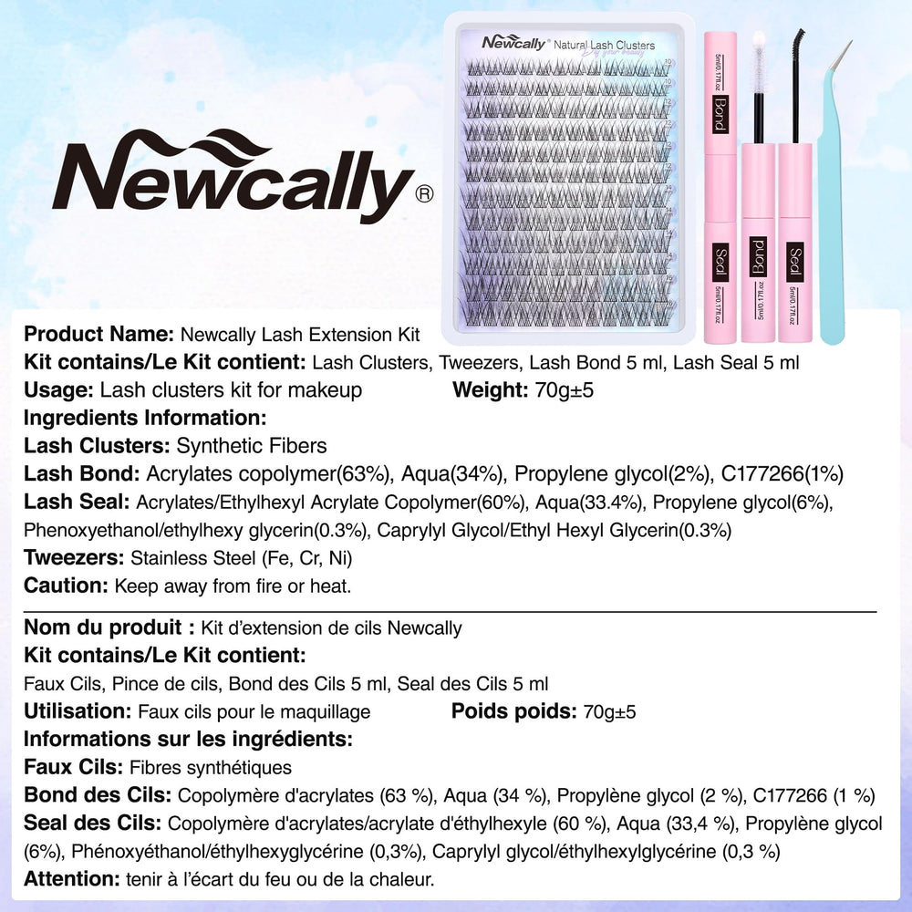 Newcally natural-look lash clusters for everyday elegance