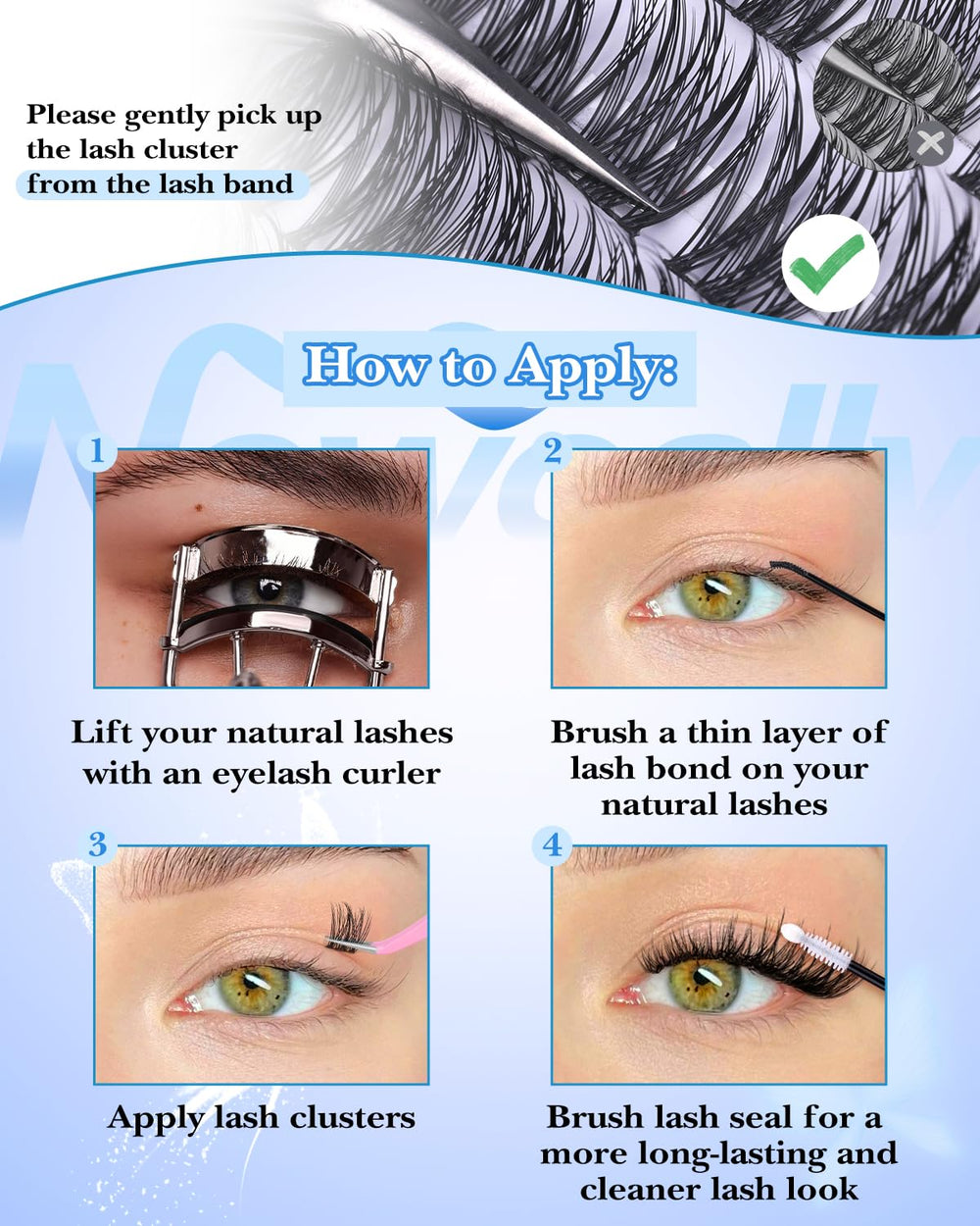 Newcally natural wispy 3D look enhances eyes with effortless glam.