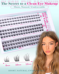 Newcally short lash clusters 8mm for lightweight, feathery fullness