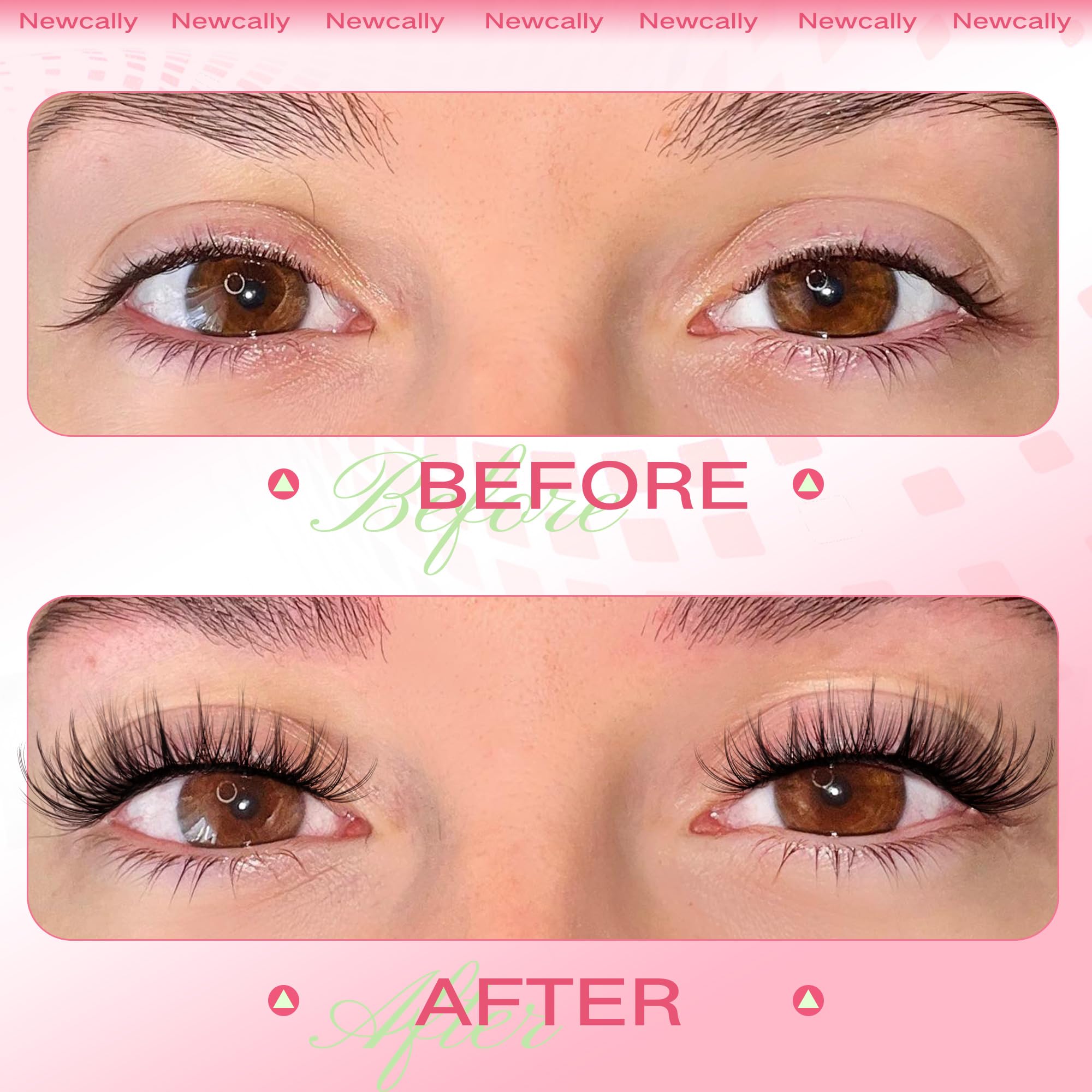 Newcally lash clusters with a soft, flexible lash band for comfort.