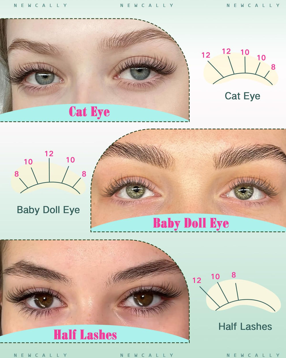 Newcally ultra-thin lash band closeup for comfortable application.