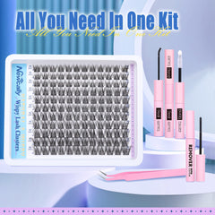 Newcally Wispy Lash Clusters lashes bundle ready for natural volume.