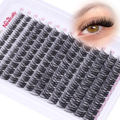 Newcally Wispy Lash Clusters pack close-up shows natural C-curly lift for daily wear
