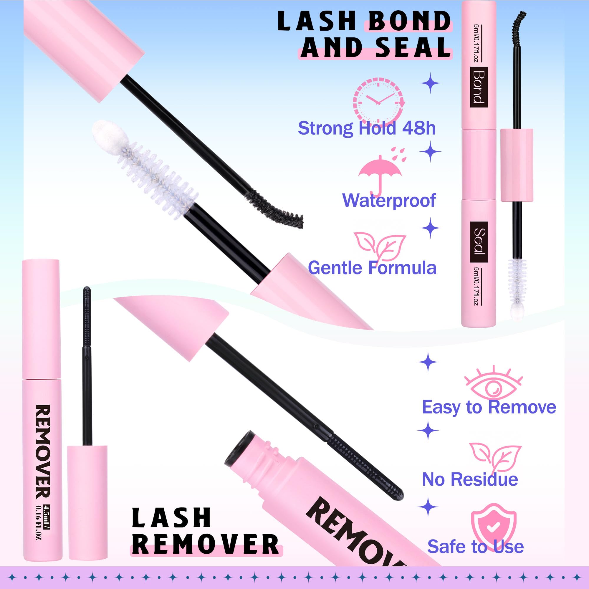 Newcally Wispy Lash Clusters tweezers for precise placement.