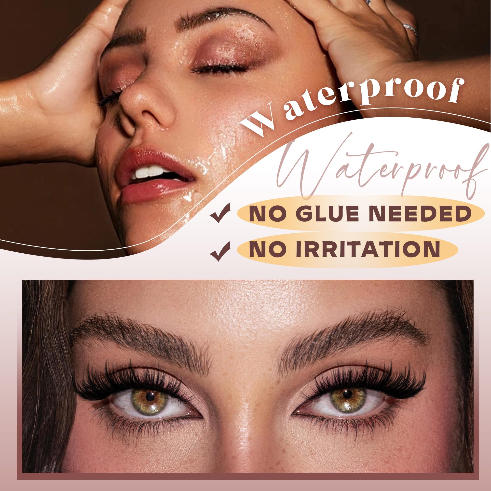 Newcally wispy lashes with C-curly shape for natural fullness.
