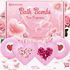 NEWFEIFAN bombas de baño XXL en rosa, aroma suave para spa en casa.