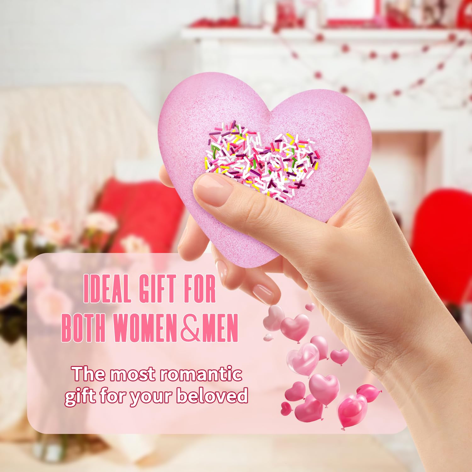 NEWFEIFAN caja regalo de bombas de baño rosa, presentación elegante.