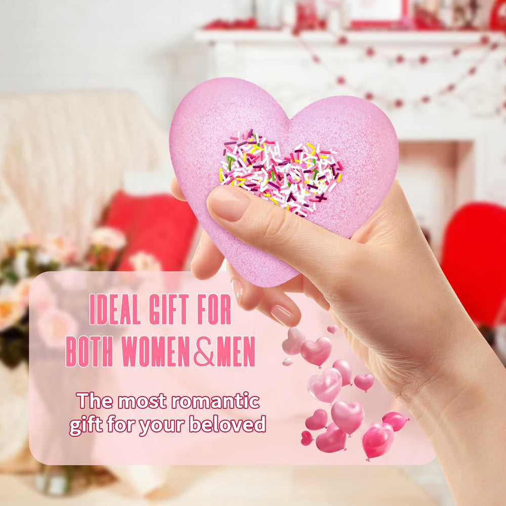 NEWFEIFAN caja regalo de bombas de baño rosa, presentación elegante.
