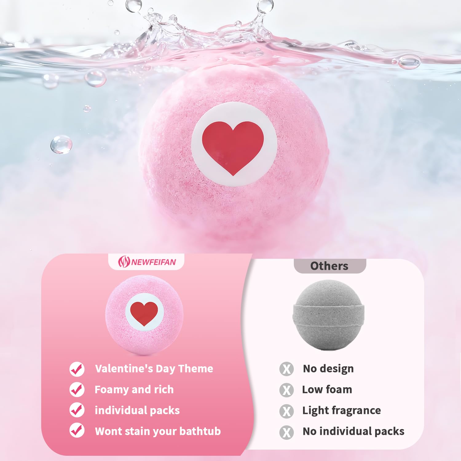 NEWFEIFAN bomba de baño con forma de flor, decoración aromática.