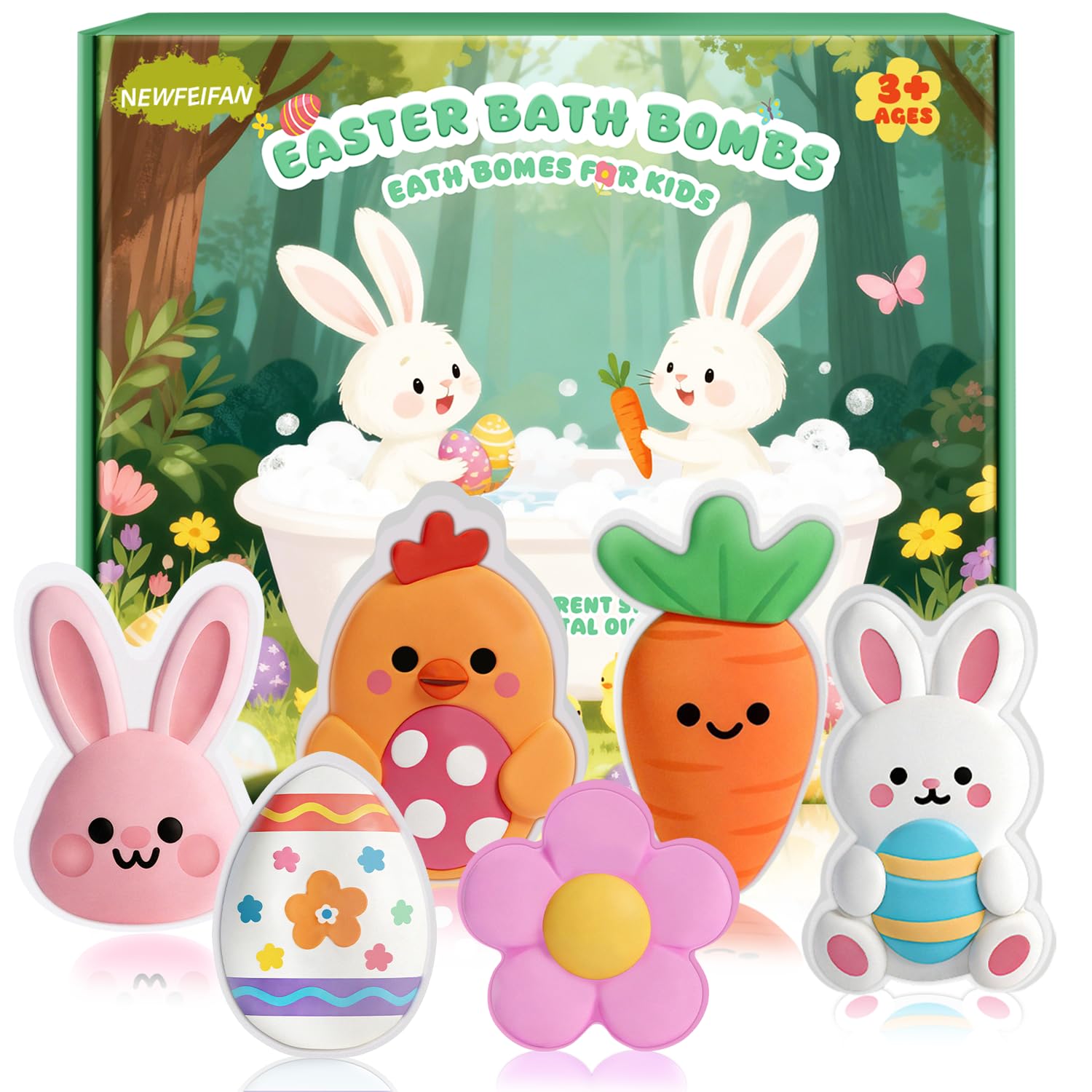 NEWFEIFAN bomba de baño con forma de conejo para fiestas de Pascua