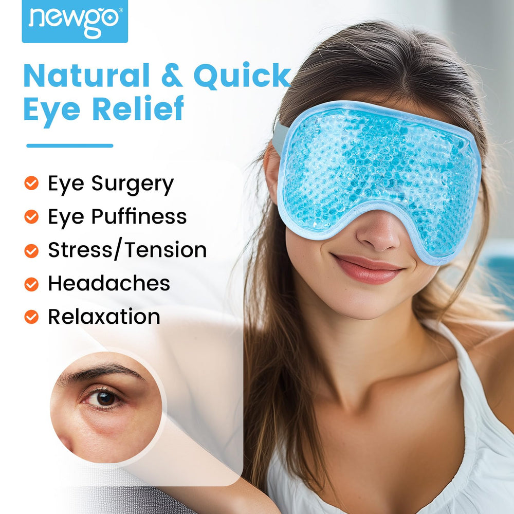 NEWGO cooling eye mask provides headache relief through targeted cold therapy