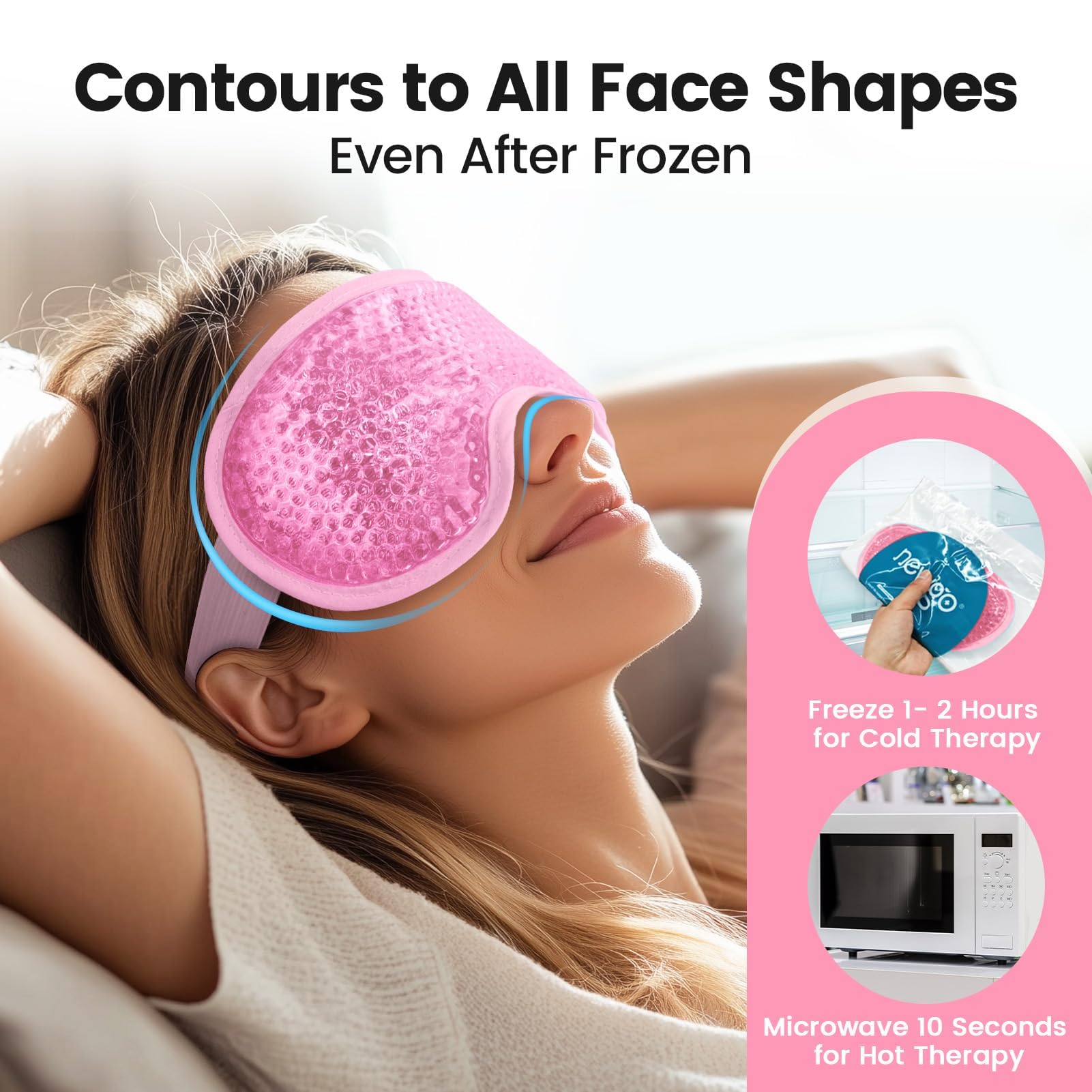 NEWGO cooling gel eye mask includes storage bag for hygienic storage.