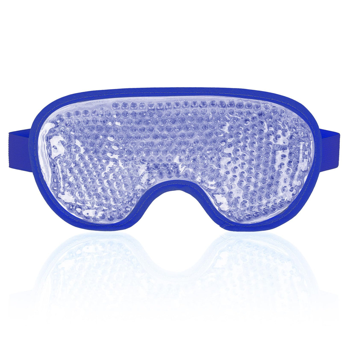 NEWGO mascarilla ocular fría azul marino para alivio suave de ojos cansados.