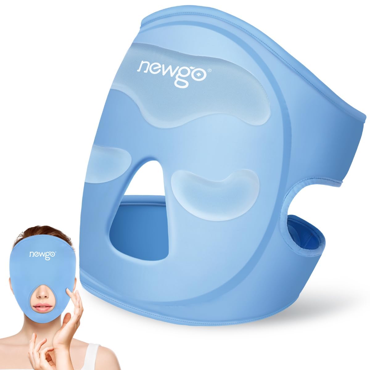 Mascarilla NEWGO fría para ojos y frente, alivio de hinchazón y cansancio.