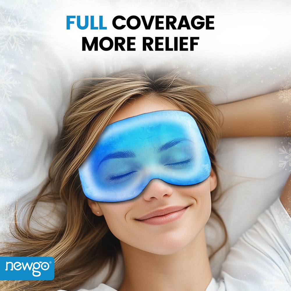 NEWGO mascarilla ocular fría con gel para hinchazón y dolor de cabeza