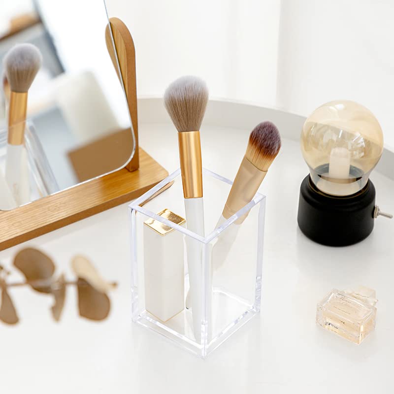 Newkita desktop organizer clear acrylic keeps office supplies visible and clutter-free