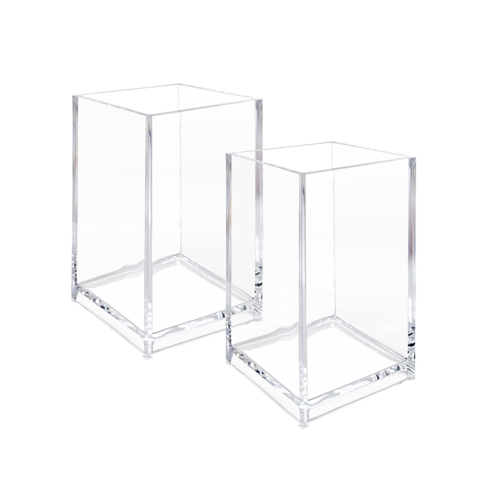 Newkita clear acrylic pencil holder 2pack for organized desk and easy access