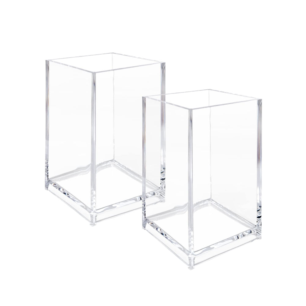 Newkita clear acrylic pencil holder 2pack for organized desk and easy access