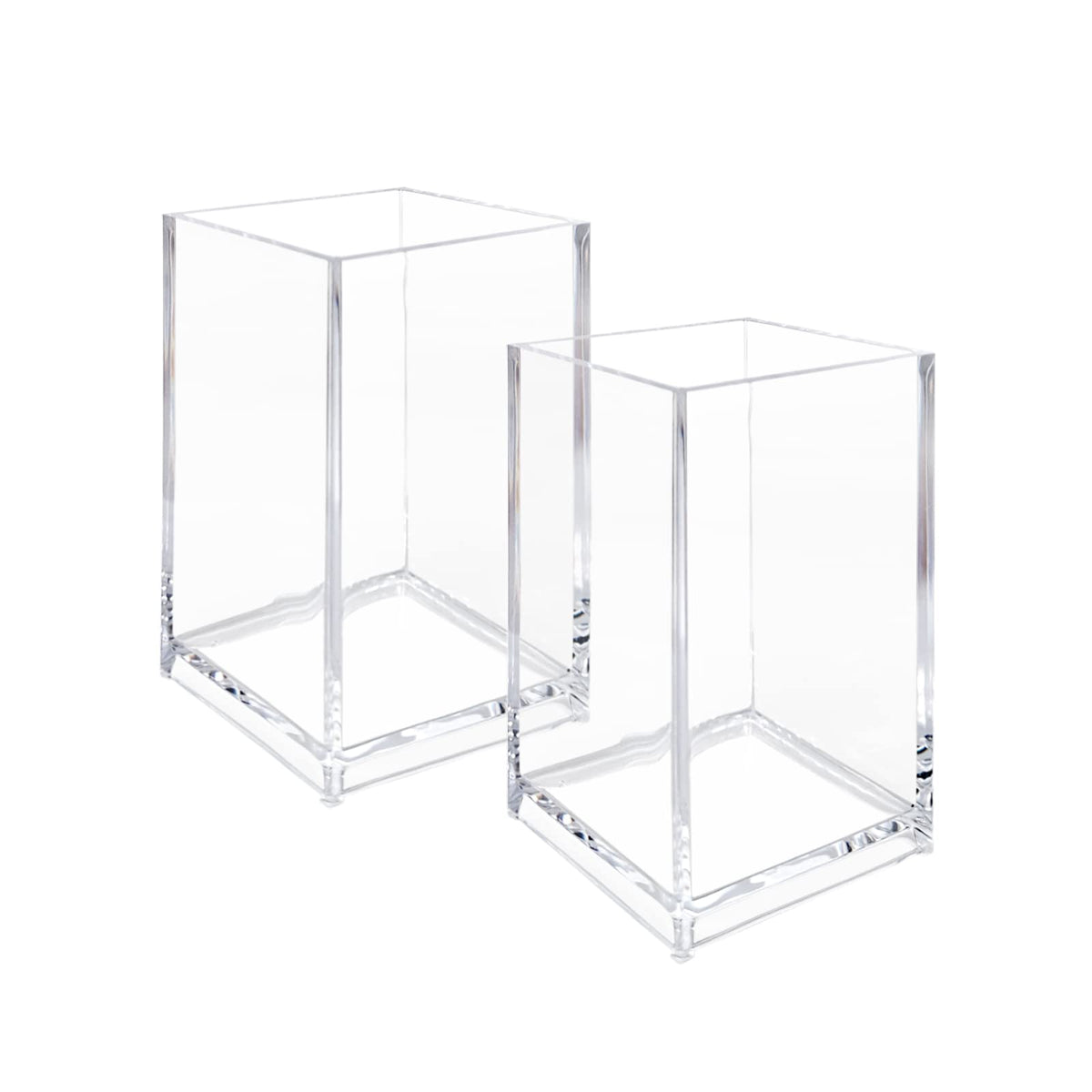 Newkita clear acrylic pencil holder 2pack for organized desk and easy access