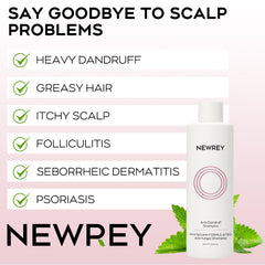 NEWREY anti-fungal shampoo lather demonstrates thorough cleansing for sensitive scalps