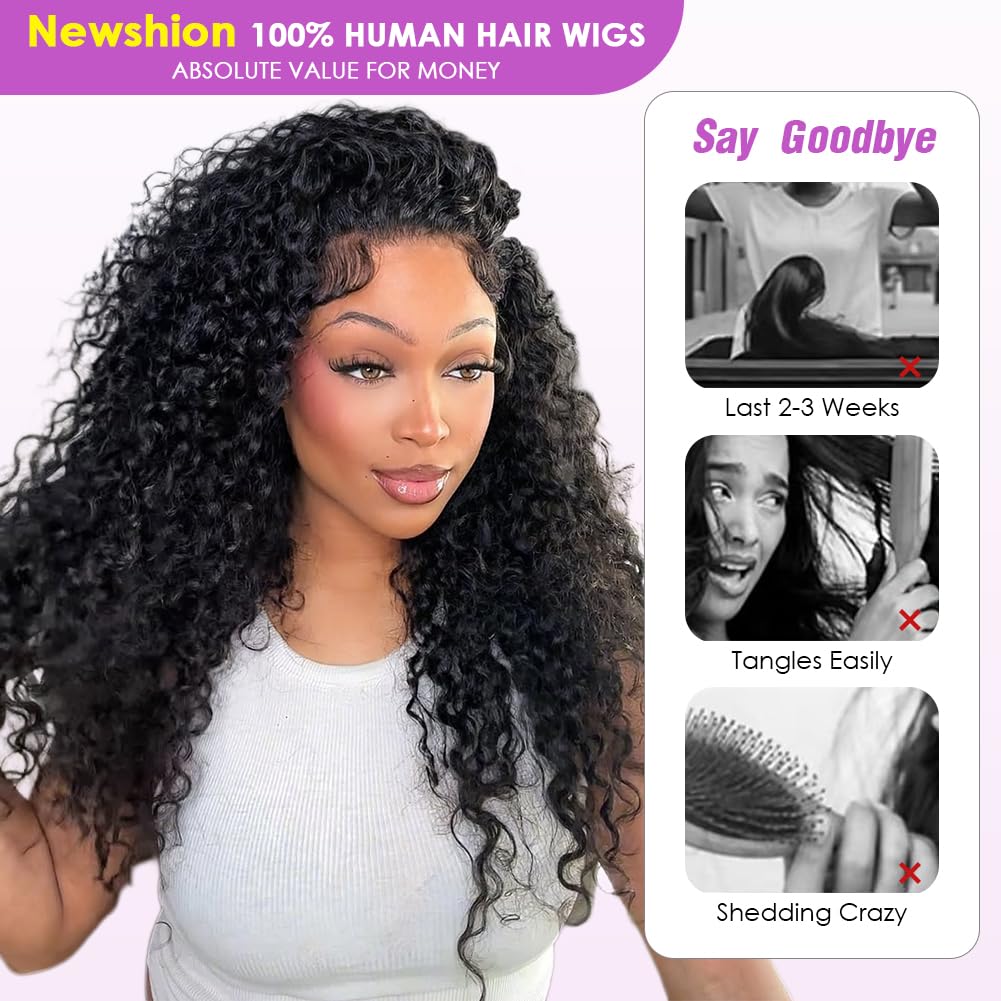 Newshion pre-plucked natural hairline with baby hairs for realism