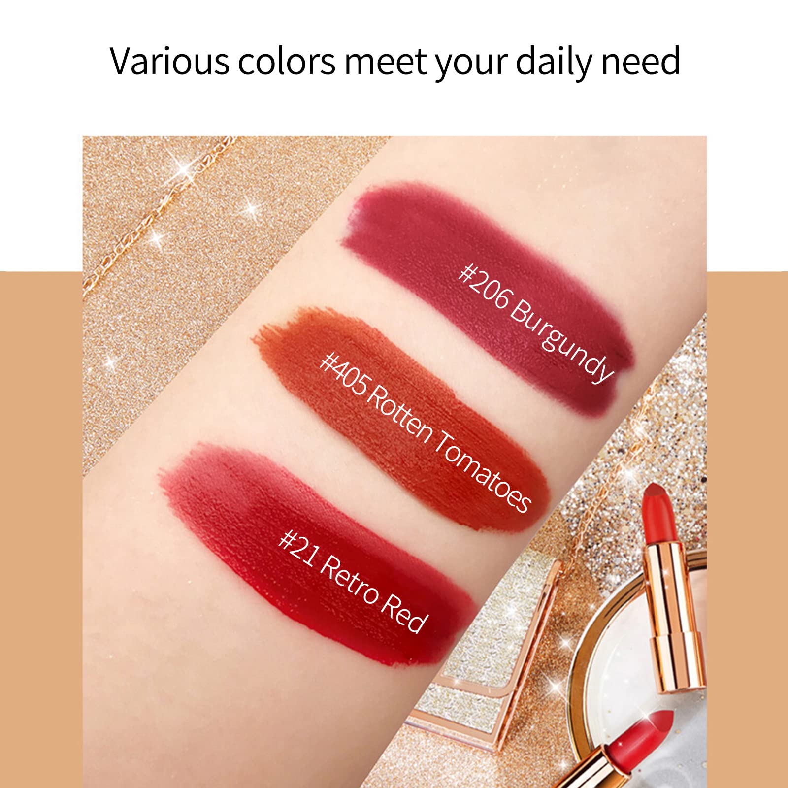 Aplicación suave de barra labial mate para color duradero