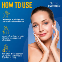 Nexon Botanics Aceite de vitamina E puro, aplicación facial ligero para pieles sensibles.