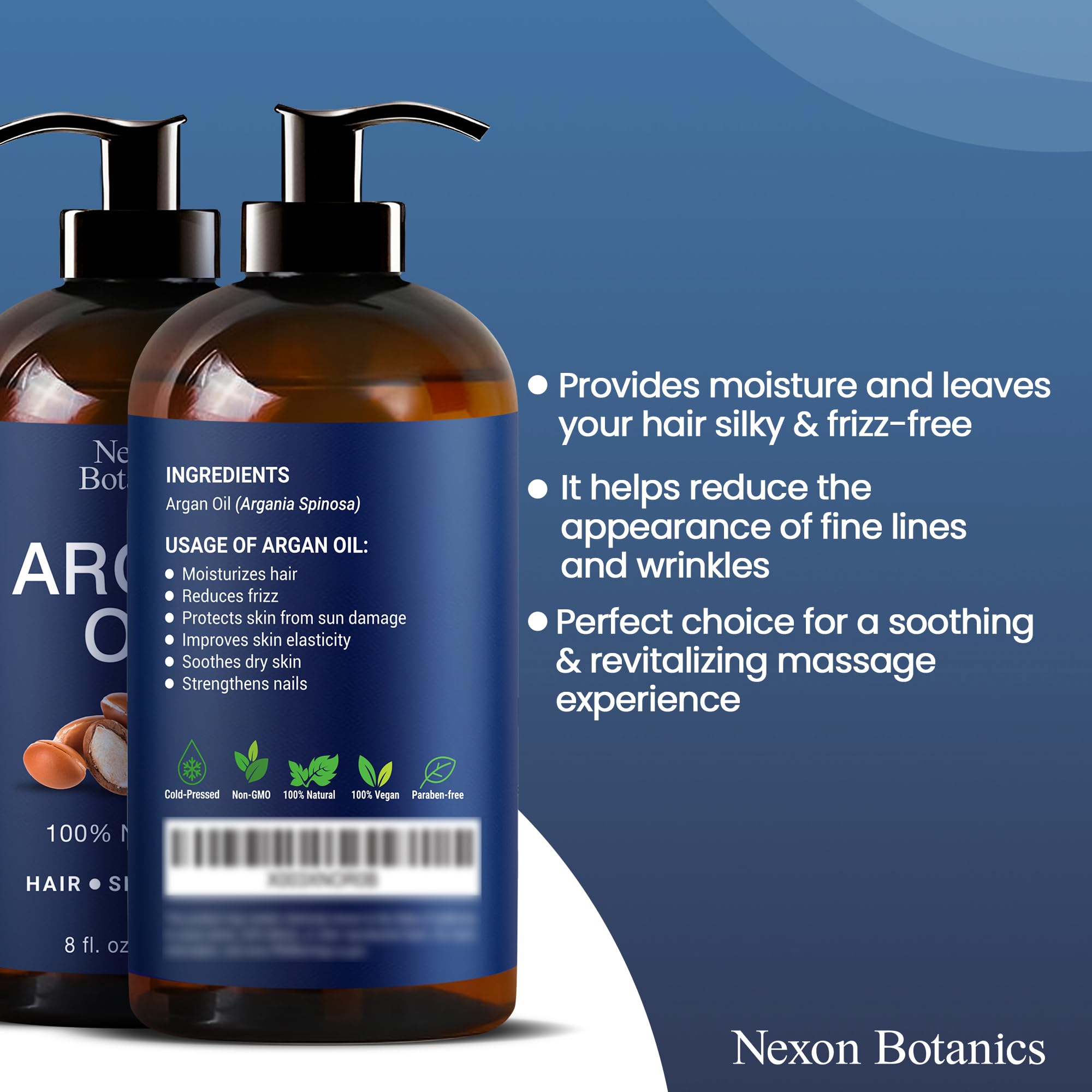 Manicure scene with Argan Oil treatment for nails.