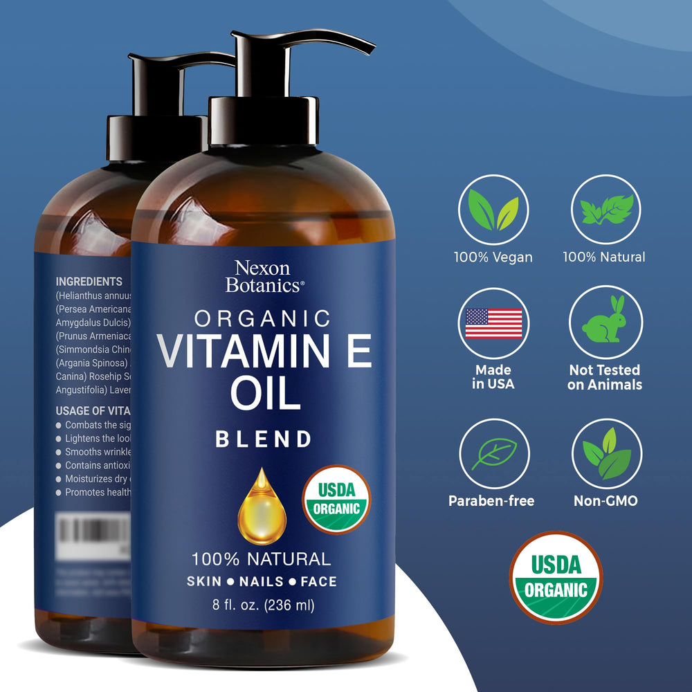 Nexon Botanics Vitamin E oil blend supports nail care and strength