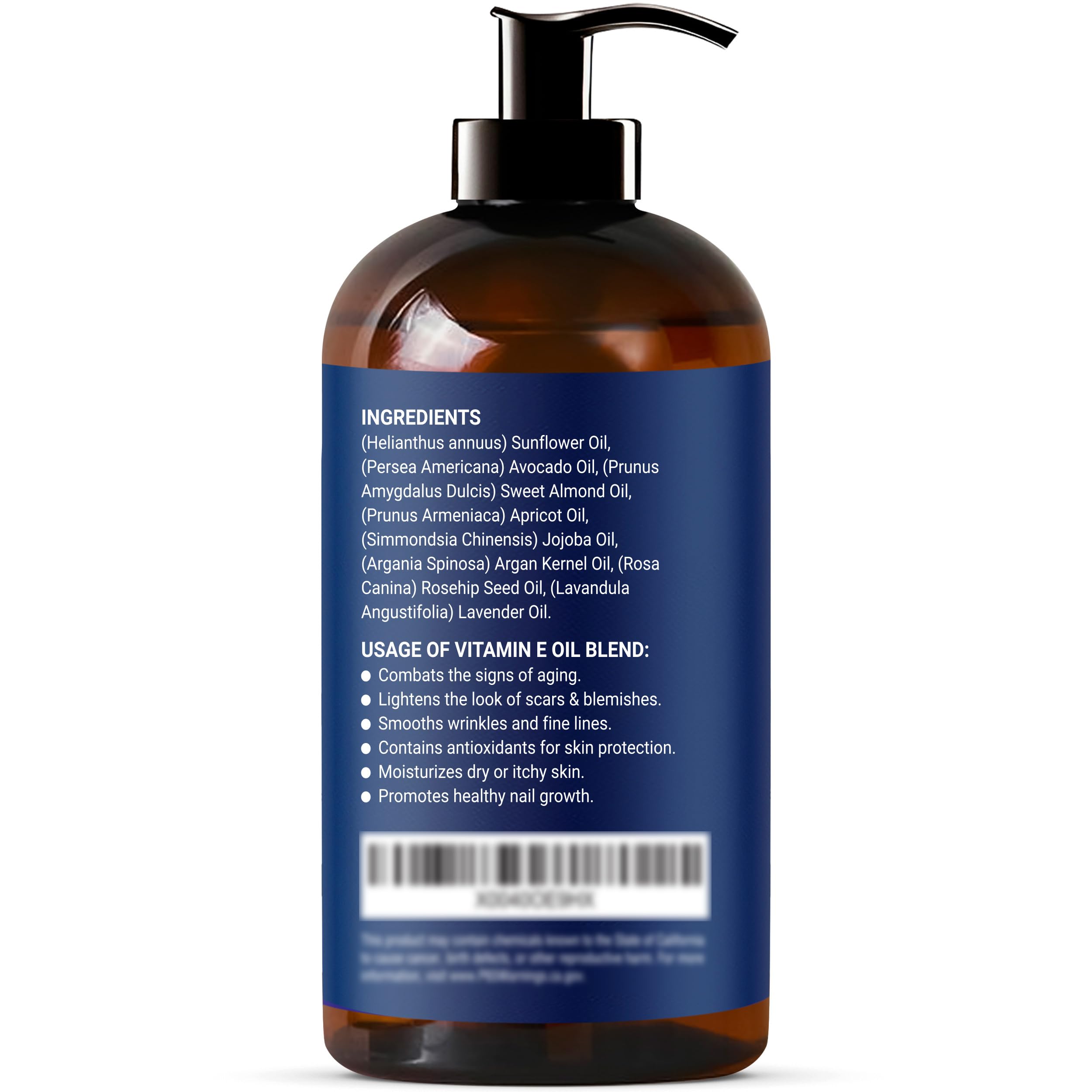 Sleek packaging of Nexon Botanics Vitamin E oil blend with dark amber bottle