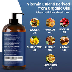 Nexon Botanics Vitamin E oil blend being poured for easy daily moisturization