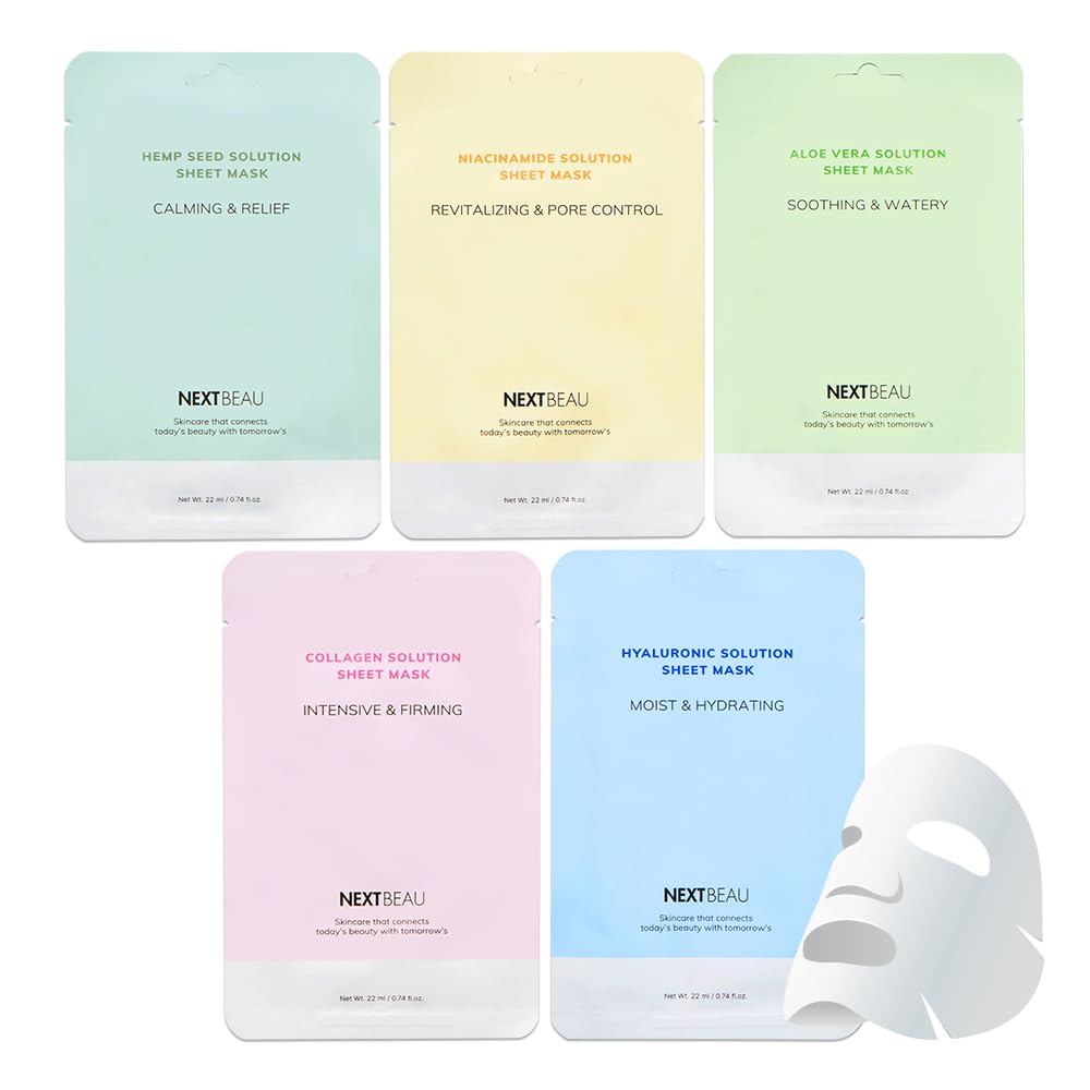 NEXTBEAU pack de 20 mascarillas de solución para rutina diaria